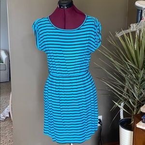 C&A Clockhouse Blue and Black Striped Dress (Size S)